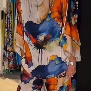 Vacation Loose Off The Shoulder Floral Blouse, Blouses and Shirts, color:As Picture|size:XXL, Stylewe