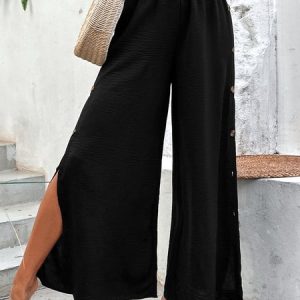Casual Plain Long Pant, Pants, color:Black|size:XL, catalog Noracora shop