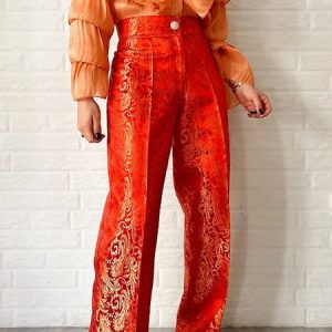 Urban Pocket Stitching Regular Fit Fashion Pants, Pants, color:Red|size:XXL, Stylewe
