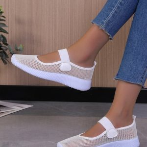 Casual Plain Slip On Flat Heel Slip On, Women shoes, color:White|size:43, catalog Noracora shop
