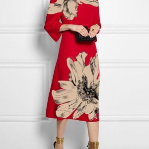 Elegant Regular Sleeve Pocket Stitching Dress, Maxi Dresses, color:Red|size:XXL, Stylewe