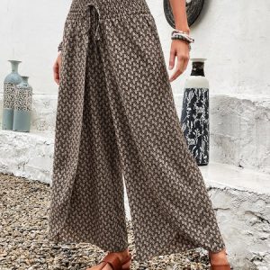 Casual Pop Pattern Long Pant, Pants, color:Khaki|size:XXL, catalog Noracora shop