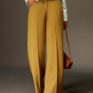Regular Fit Urban Plain Fashion Pants Straight pants, Pants, color:Brown|size:XXL, Stylewe