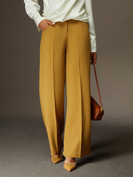 Regular Fit Urban Plain Fashion Pants Straight pants, Pants, color:Brown|size:XXL, Stylewe