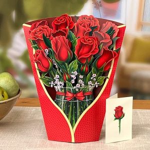 3D Pop Up Birthday Cards Paper Flowers Bouquet Greeting Cards, Home&Garden, color:Red|size:One-size, catalog Noracora shop