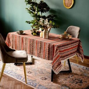 55*55 Table Cloth Geometric Art Table Tarps Party Decorations, Home&Garden, color:Red|size:One-size, catalog Noracora shop