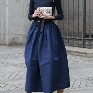 Urban Plain Pockets Stand Collar Buttoned Dress With No Belt, Maxi Dresses, color:Deep Blue|size:XXL, Stylewe
