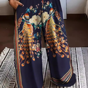 Casual Bird Long Pant, Pants, color:Deep Blue|size:XXL, catalog Noracora shop