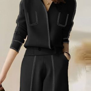 Urban Stand Collar Color Block Cardigan, Cardigans, color:Black-white|size:XXL, Stylewe