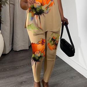 Elastic Casual Slim Fit Print Long Pants, Pants, color:As Picture|size:XXL, Stylewe