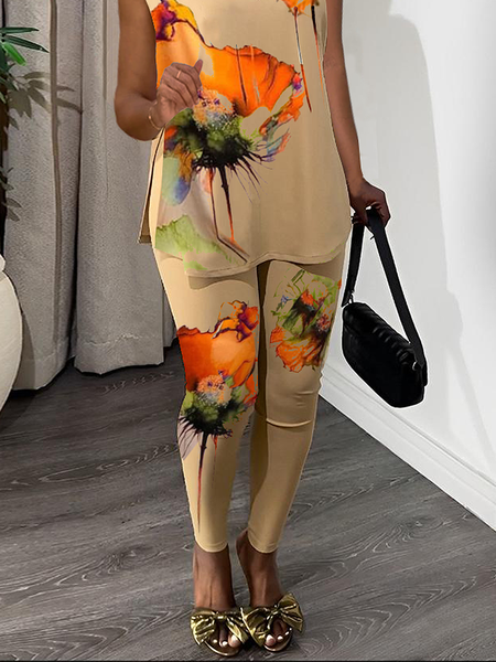 Elastic Casual Slim Fit Print Long Pants, Pants, color:As Picture|size:XXL, Stylewe