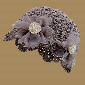 Elegant Imitation Pearls Applique Knitted Hat, Hats, color:Gray|size:One-size, Stylewe