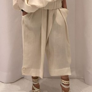 Loose Casual Plain Linen Pants, Pants, color:As Picture|size:XXL, Stylewe