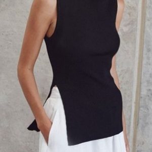 Casual Crew Neck Basic Tank Top, Tanks and Camis, color:Black|size:XXL, Stylewe