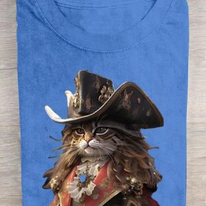 Cat Loose Cotton Casual T-Shirt, T-shirts, Lilicloth.com