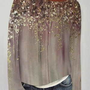 Casual Crew Neck Abstract Sweatshirt, Hoodies & Sweatshirts, color:Khaki|size:XXL, catalog Noracora shop