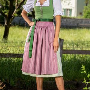 Elegant V Neck Lace-Up Color Block Dirndl Dress Three Piece, Midi Dresses, color:As Picture|size:XXL, Stylewe