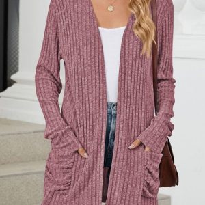 Women's Plain Regular Loose Kimono, Cardigans, color:Burgundy|size:XXL, catalog Noracora shop