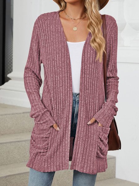 Women's Spring/Fall Outerwear Casual Plain Shawl Jacket, JustFashionNow Cardigans, color:Burgundy|size:XXL,
