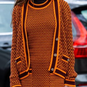 Long Sleeve Regular Size Elegant Cardigan, Cardigans, color:Orange|size:XXL, Stylewe