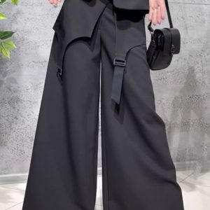 Loose Pocket Stitching Urban Long Pants, Pants, color:Black|size:XXL, Stylewe