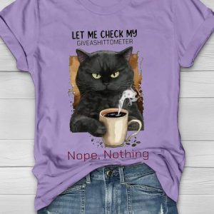 Cat Casual Loose Cotton T-Shirt, T-shirts, Lilicloth.com