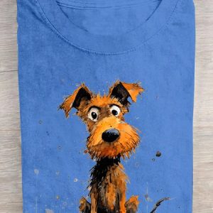 Dog Casual Cotton Loose T-Shirt, T-shirts, Lilicloth.com