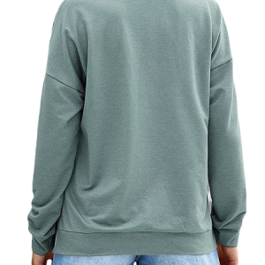 Casual V Neck Ribbed Sweatshirt Zipper, Hoodies & Sweatshirts, color:Gray|size:XXL, catalog Noracora shop
