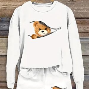 Women Dog Crew Neck Long Sleeve Comfy Casual Top With Pants Two-Piece Set, Sets, color:Color9|size:5XL, catalog Noracora shop