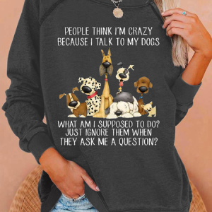 Women's Funny Dog Lover Casual Sweatshirt, Hoodies&Sweatshirts, Lilicloth.com