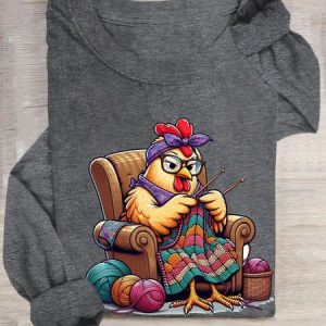 Casual Turkey Crew Neck Long Sleeve T-shirt, T-shirts, color:Deep Gray|size:XXL, catalog Noracora shop