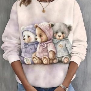 Casual Crew Neck Floral Sweatshirt, Hoodies & Sweatshirts, color:Multicolor|size:5XL, catalog Noracora shop