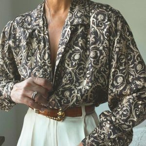 Urban Regular Sleeve Loose Abstract Printing Shirt, Blouses and Shirts, color:As Picture|size:XXL, Stylewe