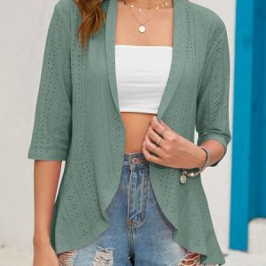 Women's Plain Regular Loose Jacket, Cardigans, color:Dark Green|size:XXL, catalog Noracora shop