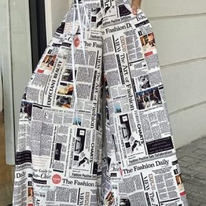 Text Letters Regular Fit Urban Fashion Pants, Pants, color:White|size:XS, Stylewe