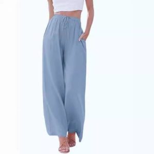 Women's Solid Casual Fashion Drawstring Loose Pants, Pants, color:Light Blue|size:3XL, catalog Noracora shop