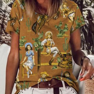 Ethnic Ethnic Crew Neck Short Sleeve T-shirt, T-shirts, color:Khaki|size:XXL, catalog Noracora shop