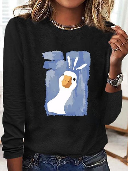 Cotton Casual T-Shirt, Long sleeves, Lilicloth.com