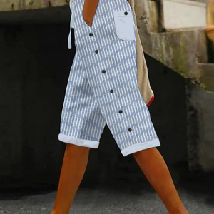 Casual Cotton Striped Pants, Shorts, Lilicloth.com
