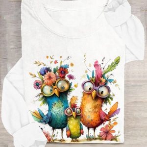 Casual Turkey Crew Neck Long Sleeve T-shirt, T-shirts, color:White|size:3XL, catalog Noracora shop