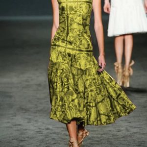 Regular Fit Urban Stand Collar Ethnic Dress, Midi Dresses, color:Yellow|size:XXL, Stylewe