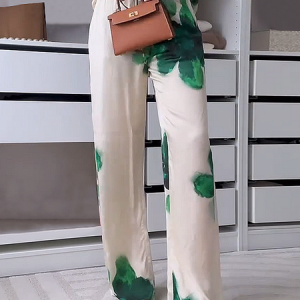 Loose Floral Urban Long Pants Straight pants, Pants, color:As Picture|size:XXL, Stylewe