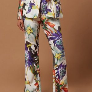 Urban Floral Fashion High Waist Straight Pants, Pants, color:As Picture|size:XXL, Stylewe
