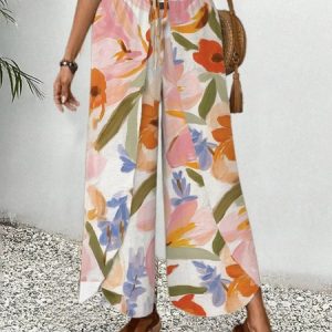 Casual Floral Long Pant, Pants, color:Multicolor|size:3XL, catalog Noracora shop