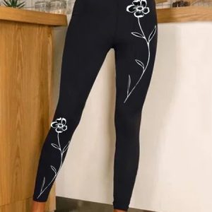 Floral Casual Tight Leggings, Leggings, Lilicloth.com