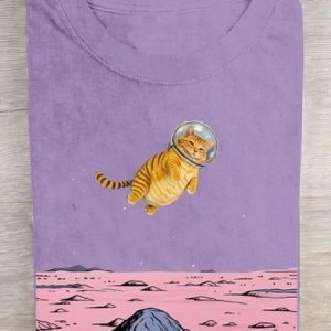 Casual Starry Sky Crew Neck Short Sleeve T-shirt, T-shirts, color:Purple|size:3XL, catalog Noracora shop