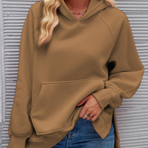 Casual Hoodie Plain Sweatshirt, Hoodies & Sweatshirts, color:Khaki|size:XXL, catalog Noracora shop