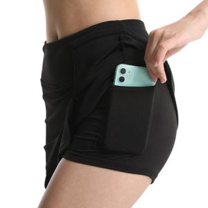 Sports Plain Pocket Stitching Bikini Bottom, Swimwear, color:Black|size:XL, catalog Noracora shop