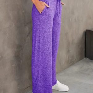 Casual Plain Long Pant, Pants, color:Purple|size:XXL, catalog Noracora shop