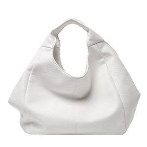 Minimalist Large Capacity Soft Tote Bag with Crossbody Strap, Bags, color:White|size:One-size, Stylewe